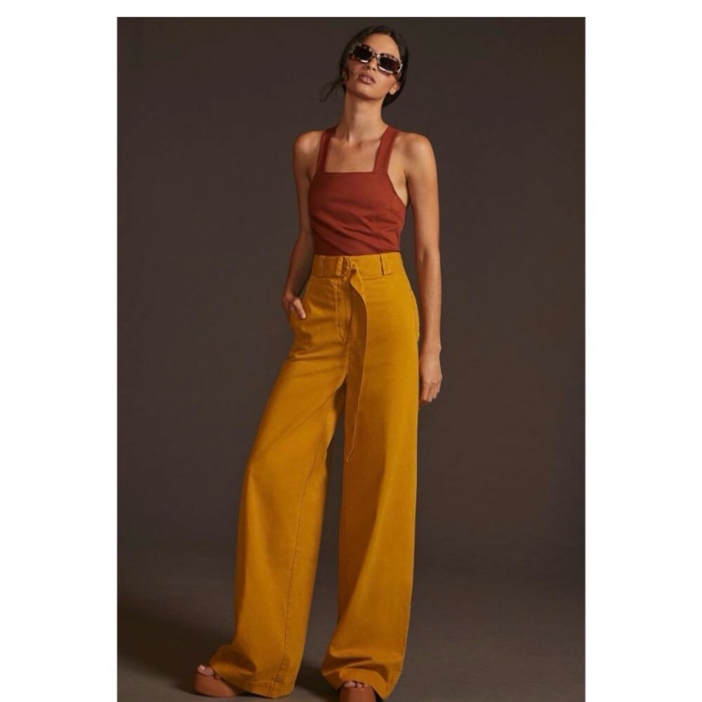 Essential Antwerp Mustard Yellow High Waist Wide-Leg Pants
